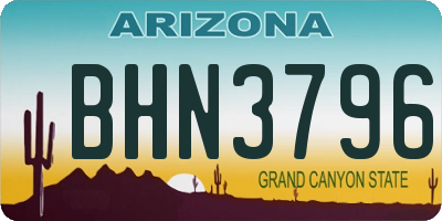 AZ license plate BHN3796
