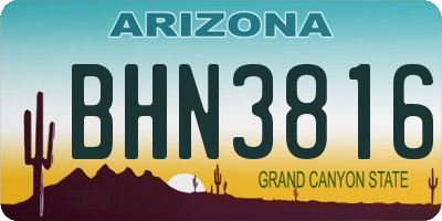 AZ license plate BHN3816