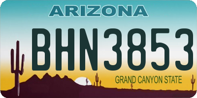 AZ license plate BHN3853