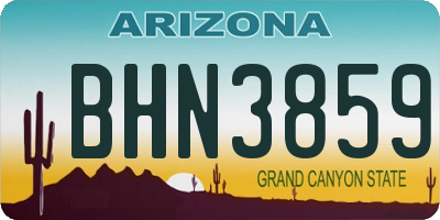 AZ license plate BHN3859