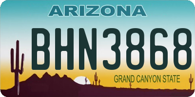 AZ license plate BHN3868