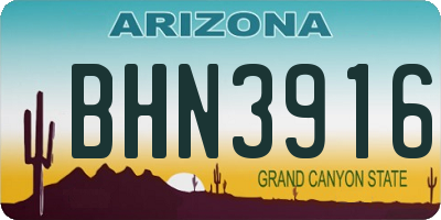 AZ license plate BHN3916