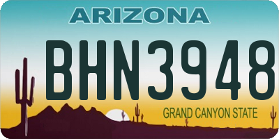 AZ license plate BHN3948