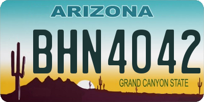 AZ license plate BHN4042