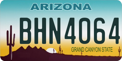 AZ license plate BHN4064