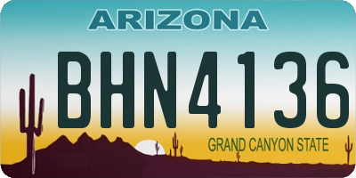 AZ license plate BHN4136
