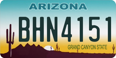 AZ license plate BHN4151