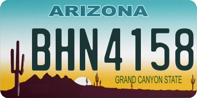AZ license plate BHN4158