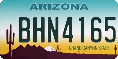 AZ license plate BHN4165