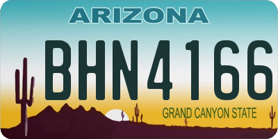 AZ license plate BHN4166