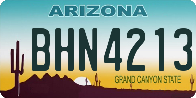 AZ license plate BHN4213
