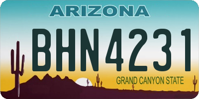 AZ license plate BHN4231