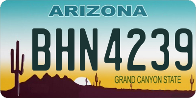 AZ license plate BHN4239