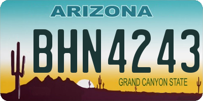 AZ license plate BHN4243