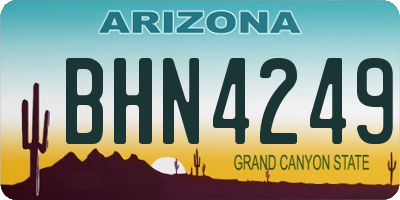 AZ license plate BHN4249