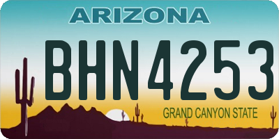 AZ license plate BHN4253
