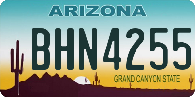 AZ license plate BHN4255