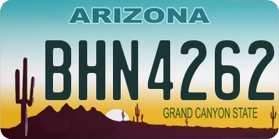 AZ license plate BHN4262