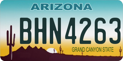 AZ license plate BHN4263