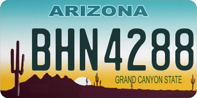 AZ license plate BHN4288