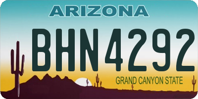 AZ license plate BHN4292