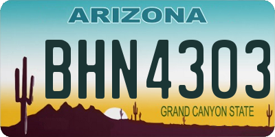 AZ license plate BHN4303