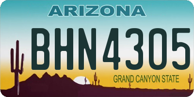AZ license plate BHN4305