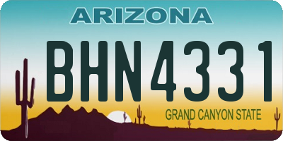 AZ license plate BHN4331