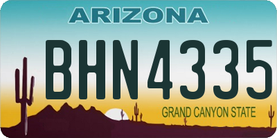 AZ license plate BHN4335