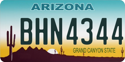 AZ license plate BHN4344