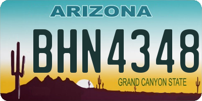 AZ license plate BHN4348