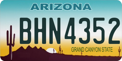AZ license plate BHN4352