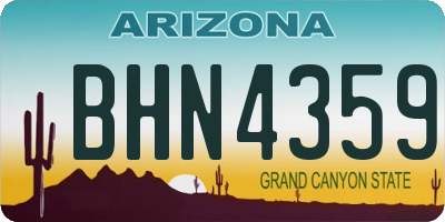 AZ license plate BHN4359