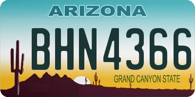 AZ license plate BHN4366