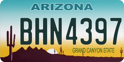 AZ license plate BHN4397