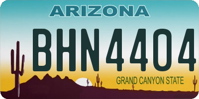 AZ license plate BHN4404