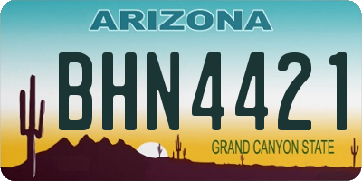 AZ license plate BHN4421