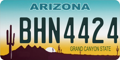 AZ license plate BHN4424