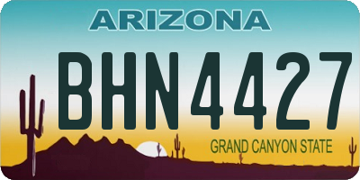 AZ license plate BHN4427