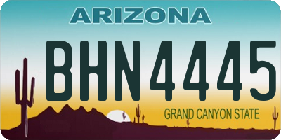 AZ license plate BHN4445