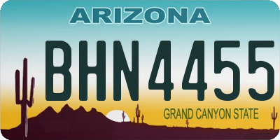 AZ license plate BHN4455