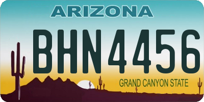 AZ license plate BHN4456