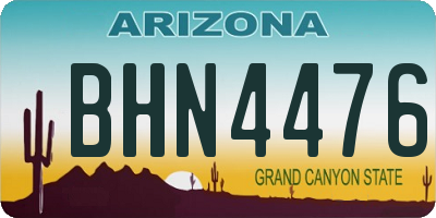 AZ license plate BHN4476