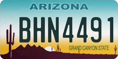 AZ license plate BHN4491