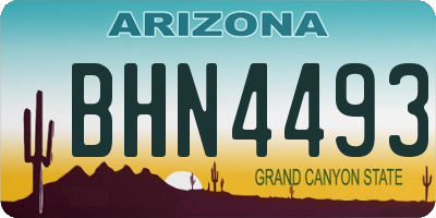 AZ license plate BHN4493