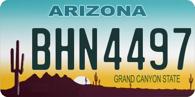 AZ license plate BHN4497