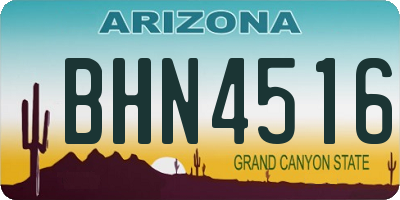 AZ license plate BHN4516