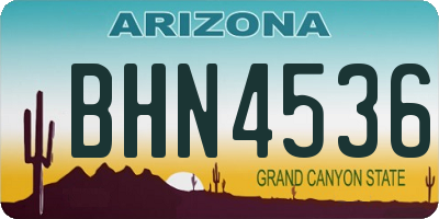 AZ license plate BHN4536