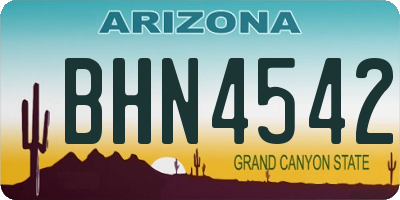 AZ license plate BHN4542