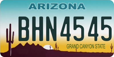 AZ license plate BHN4545